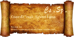 Cserényi Szvetlana névjegykártya